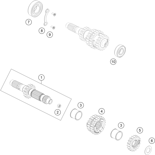 Sprängskiss: Transmission I - Main Shaft – KTM 450 SX-F 2018