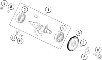 Sprängskiss: Balancer Shaft – KTM 250 Duke, white 2019