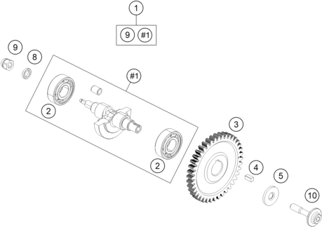Sprängskiss: Balancer Shaft – KTM 200 DUKE, blue, ABS-CKD 2026