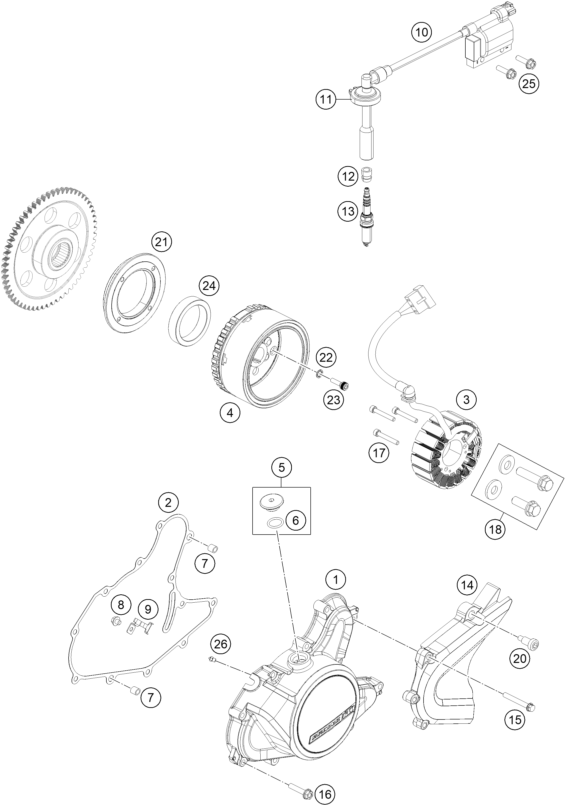 Sprängskiss: Ignition System – KTM 125 DUKE ORANGE ABS 2016