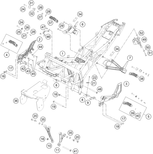 Sprängskiss: Frame – KTM RC 390 WHITE ABS B.D. 16