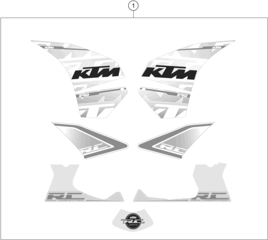 Sprängskiss: Decal – KTM RC 390 WHITE / ABS 2016