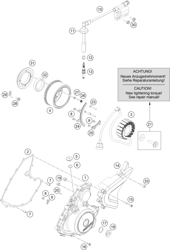 Sprängskiss: Ignition System – KTM RC 390 WHITE ABS CKD 16