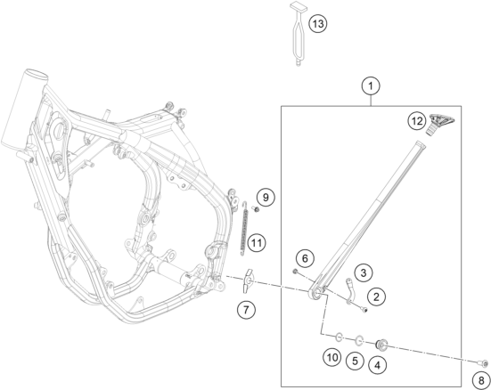 Sprängskiss: Side / Center Stand – KTM 250 XC-W TPI 2018