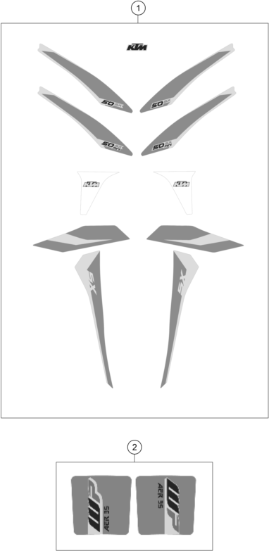 Sprängskiss: Decal – KTM 50 SX 2017