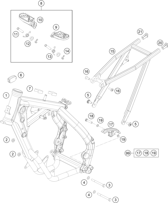 Sprängskiss: Frame – KTM 65 SX 2019