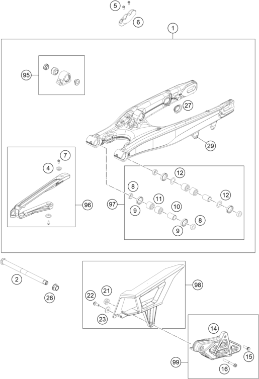 Sprängskiss: Swing Arm – KTM 250 EXC-F 2017