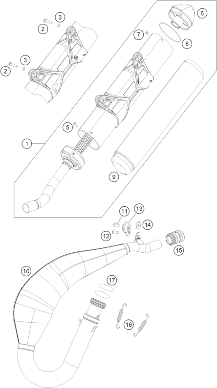 Sprängskiss: Exhaust System – KTM 150 XC-W 2017