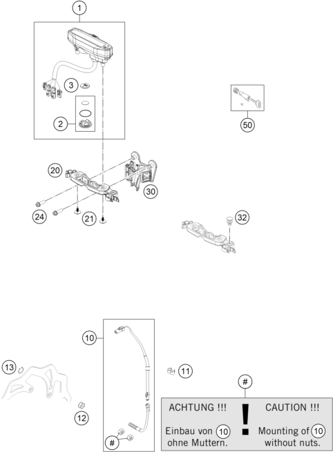 Sprängskiss: Instruments / Lock System – KTM 125 XC-W 2018