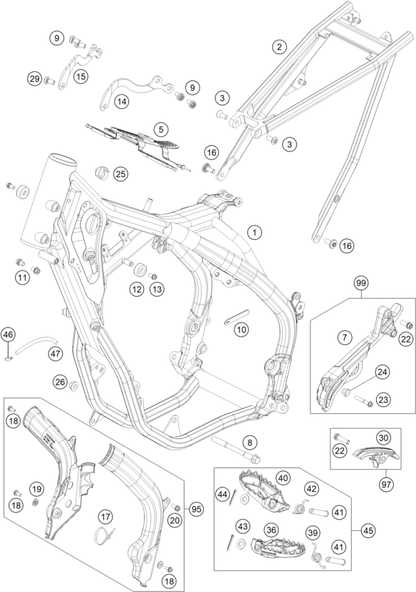 Sprängskiss: Frame – KTM 250 XC-W 2017