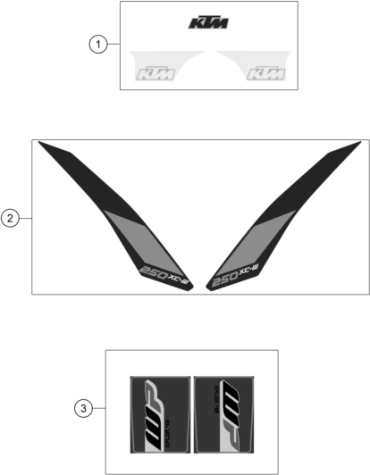 Sprängskiss: Decal – KTM 250 XC-W 2017