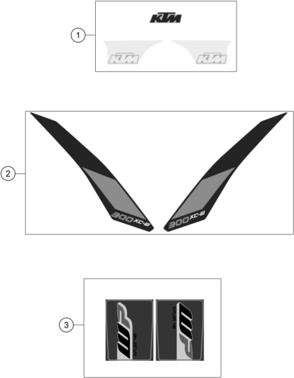 Sprängskiss: Decal – KTM 300 XC-W 2017