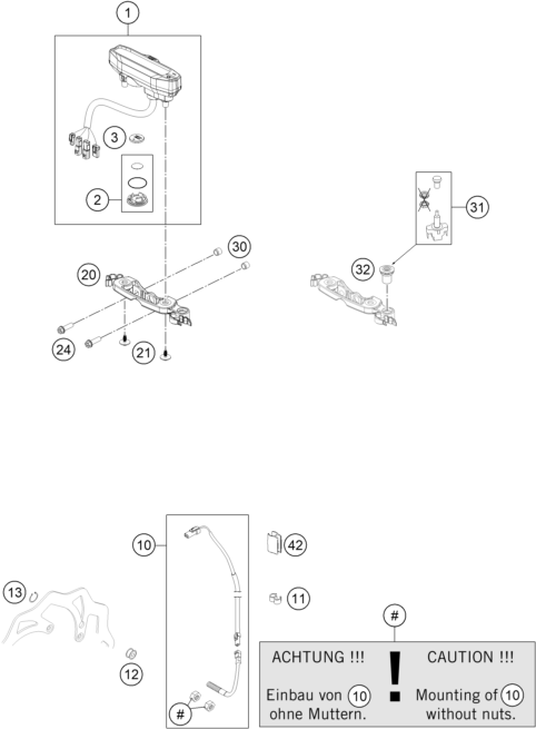 Sprängskiss: Instruments / Lock System – KTM 150 XC-W 2017