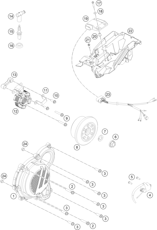 Sprängskiss: Ignition System – KTM 250 SX 2017