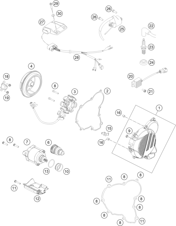 Sprängskiss: Ignition System – KTM 300 XC 2018