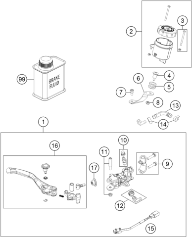 Sprängskiss: Front Brake Control – KTM 1290 SUPER ADV. S BLACK 17