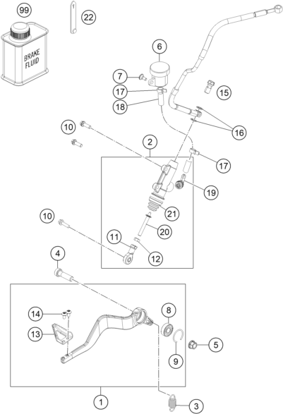 Sprängskiss: Rear Brake Control – KTM 1290 Super Adventure T 2017