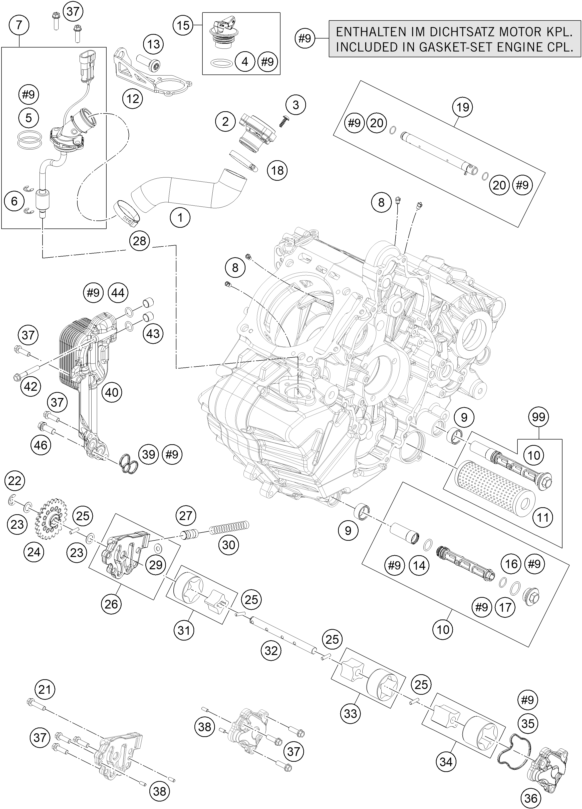 Sprängskiss: Lubricating System – KTM 1290 SUPER ADV. S BLACK 17