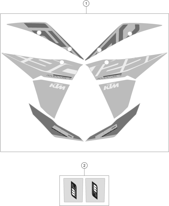 Sprängskiss: Decal – KTM 1290 SUPER ADV. S ORANGE 17