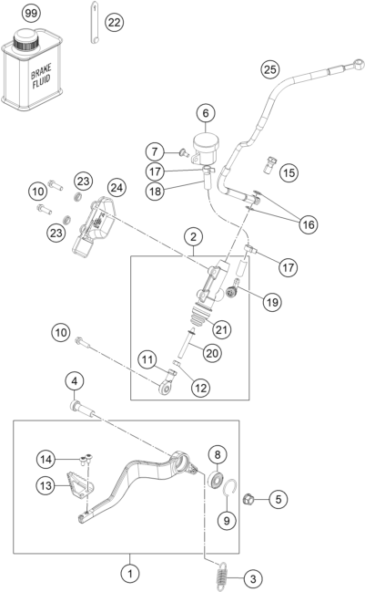 Sprängskiss: Rear Brake Control – KTM 1290 SUPER ADV. S BLACK 17