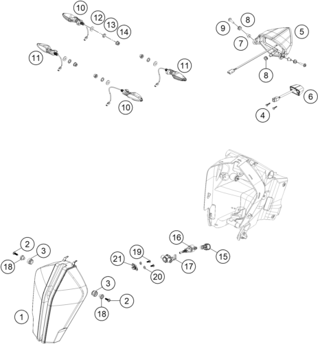 Sprängskiss: Lighting System – KTM 1290 SUPER ADV. S BLACK 17