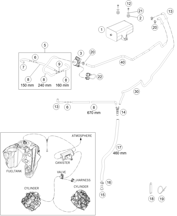 Sprängskiss: Evaporative Canister – KTM 1290 SUPER ADVENTURE R TKC 17