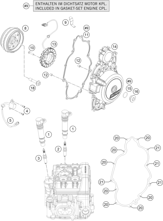 Sprängskiss: Ignition System – KTM 1090 Adventure R 2018