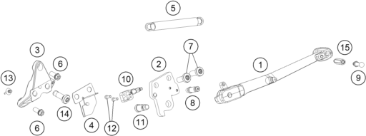 Sprängskiss: Side / Center Stand – KTM 1290 SUPER DUKE GT GREY 17