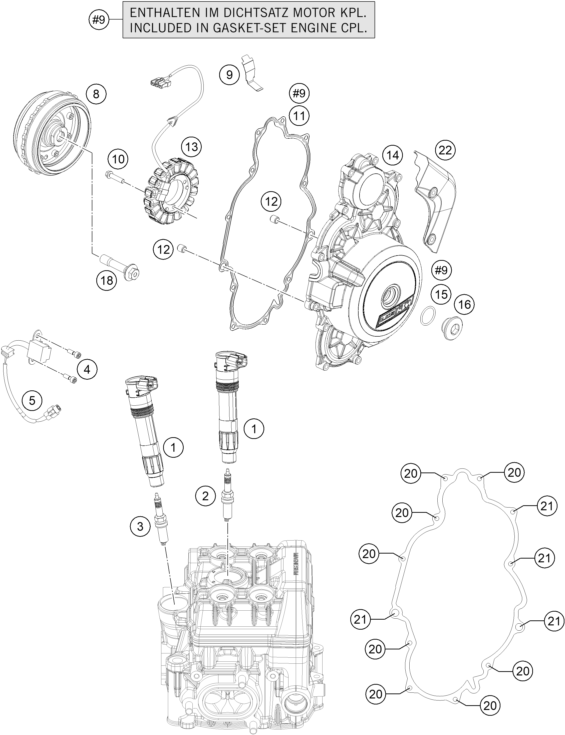 Sprängskiss: Ignition System – KTM 1290 Super Duke GT, black 2018