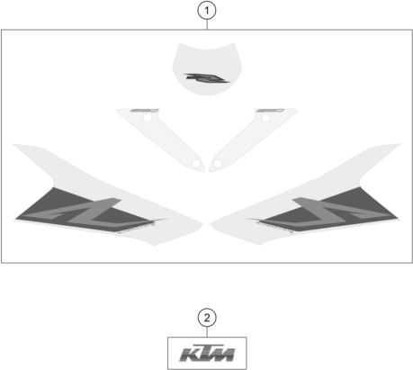 Sprängskiss: Decal – KTM 1290 SUPERDUKE R WHITE 17