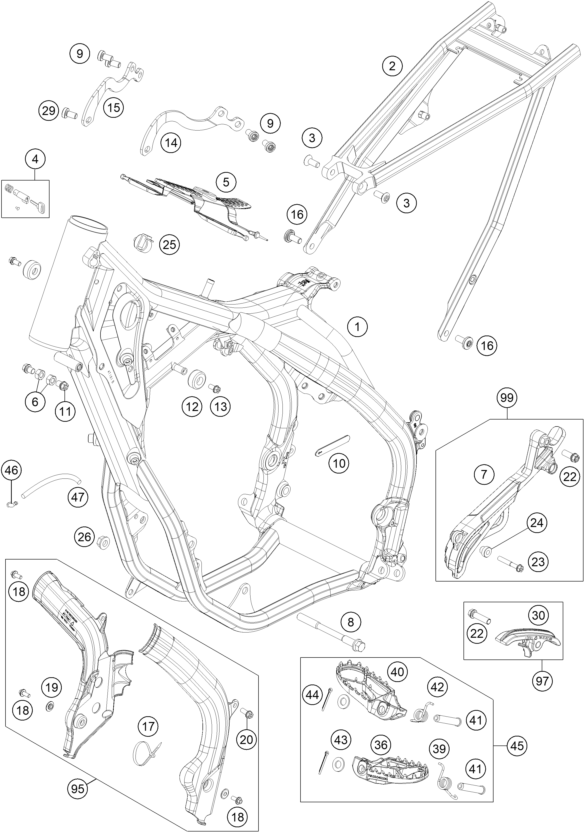 Sprängskiss: Frame – KTM 250 EXC 2017
