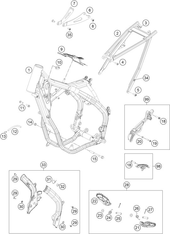 Sprängskiss: Frame – KTM 250 SX 2017