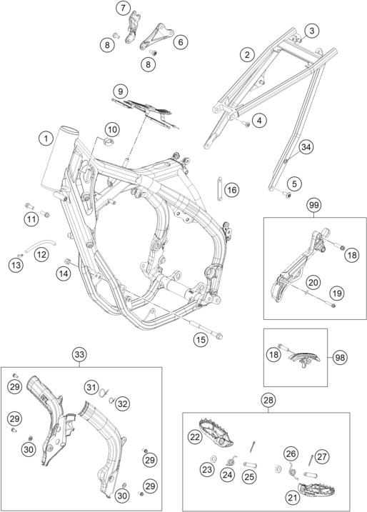 Sprängskiss: Frame – KTM 450 XC-F 2018