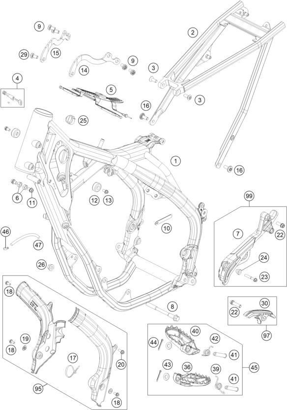 Sprängskiss: Frame – KTM 300 EXC CKD 2018