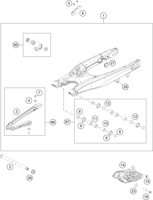 Sprängskiss: Swing Arm – KTM 300 XC-W SIX DAYS 2017
