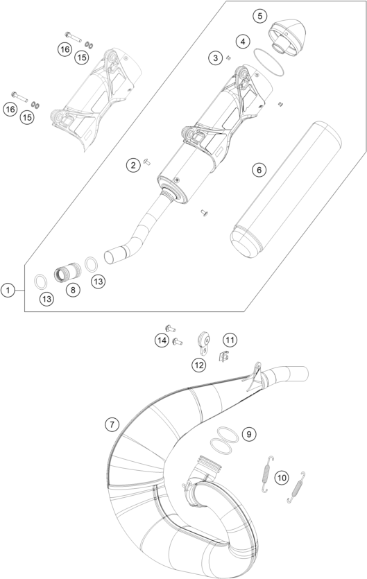 Sprängskiss: Exhaust System – KTM 300 XC 2018