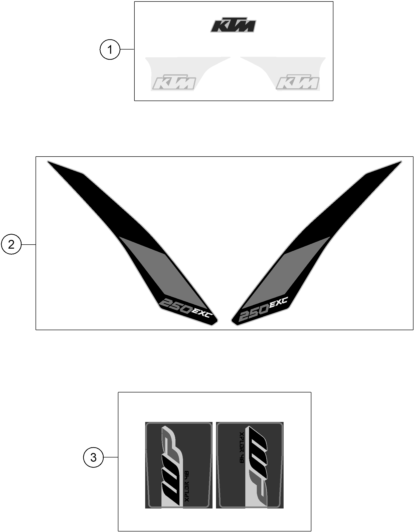Sprängskiss: Decal – KTM 250 EXC 2017