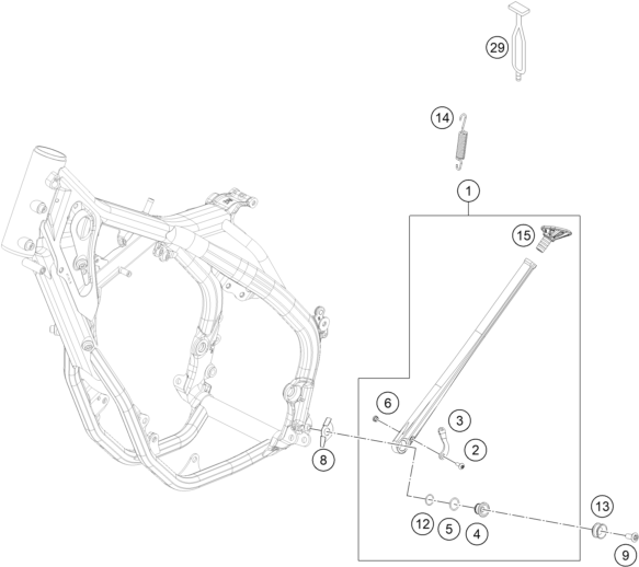 Sprängskiss: Side / Center Stand – KTM 250 EXC-F 2017