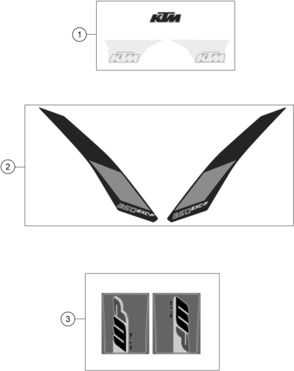 Sprängskiss: Decal – KTM 350 EXC-F 2017