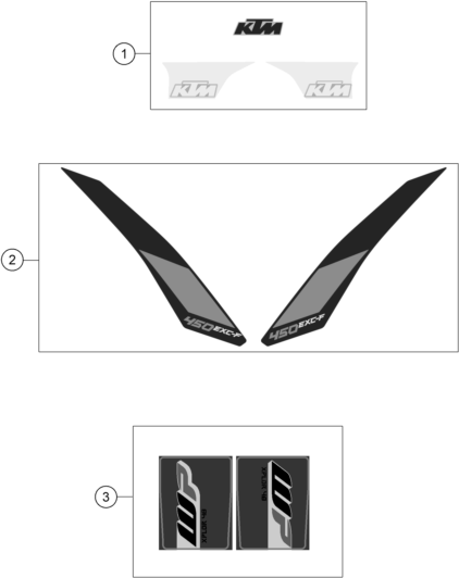 Sprängskiss: Decal – KTM 450 EXC-F 2017