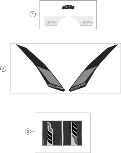 Sprängskiss: Decal – KTM 500 EXC-F 2017
