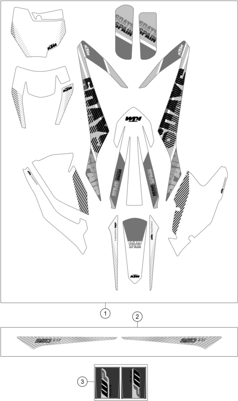 Sprängskiss: Decal – KTM 250 EXC SIX-DAYS 2017