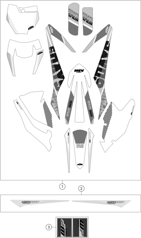 Sprängskiss: Decal – KTM 450 EXC-F SIX DAYS 2017