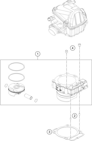Sprängskiss: Cylinder – KTM 450 EXC-F 2017