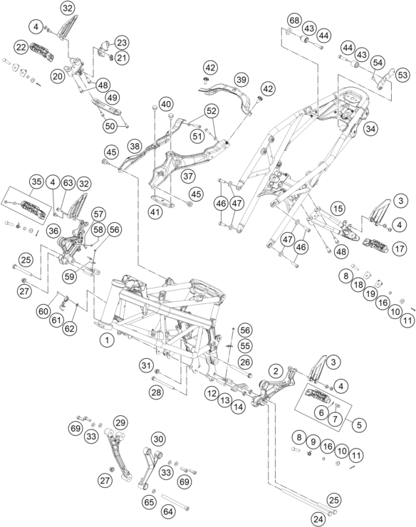 Sprängskiss: Frame – KTM 125 DUKE WHITE B.D. 17
