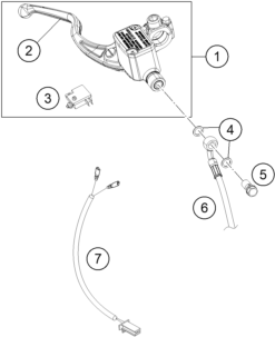 Sprängskiss: Front Brake Control – KTM 200 DUKE, blue, w/o ABS - B.D. 2026