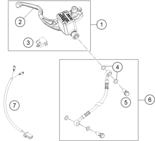Sprängskiss: Front Brake Control – KTM 250 Duke, orange w/o ABS-CKD 2020