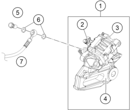 Sprängskiss: Rear Brake Caliper – KTM 250 Duke, white 2019