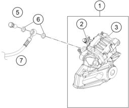Sprängskiss: Rear Brake Caliper – KTM 200 DUKE, white B.D. 2022