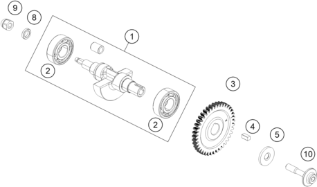 Sprängskiss: Balancer Shaft – KTM 125 Duke, orange - B.D. 2018